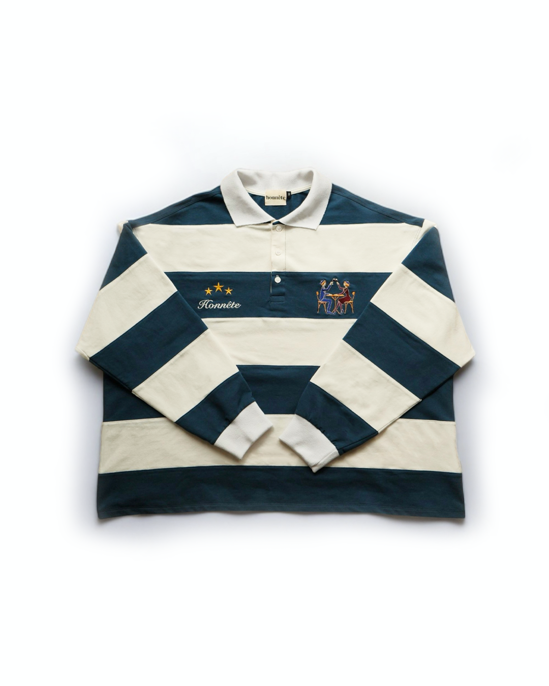 Navy OG Striped Rugby Polo