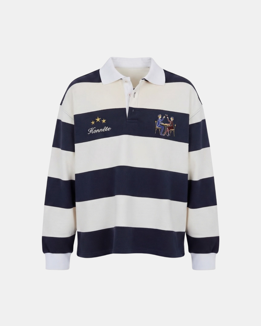 Navy OG Striped Rugby Polo