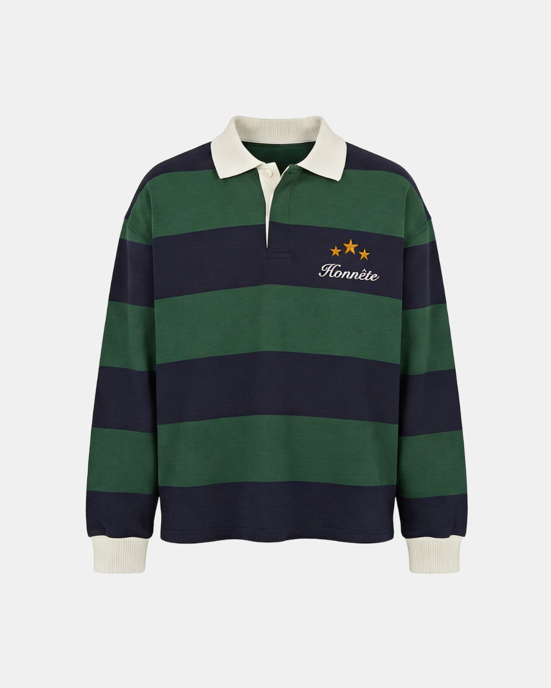 Classic Navy Striped Rugby Polo