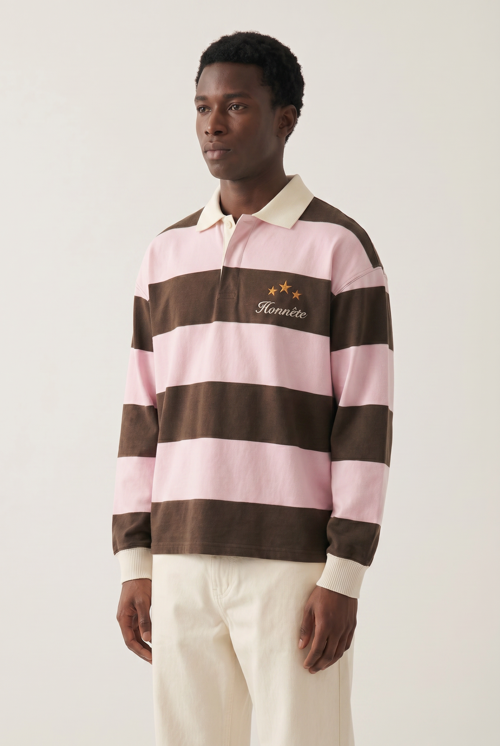 Brown Striped Rugby Polo