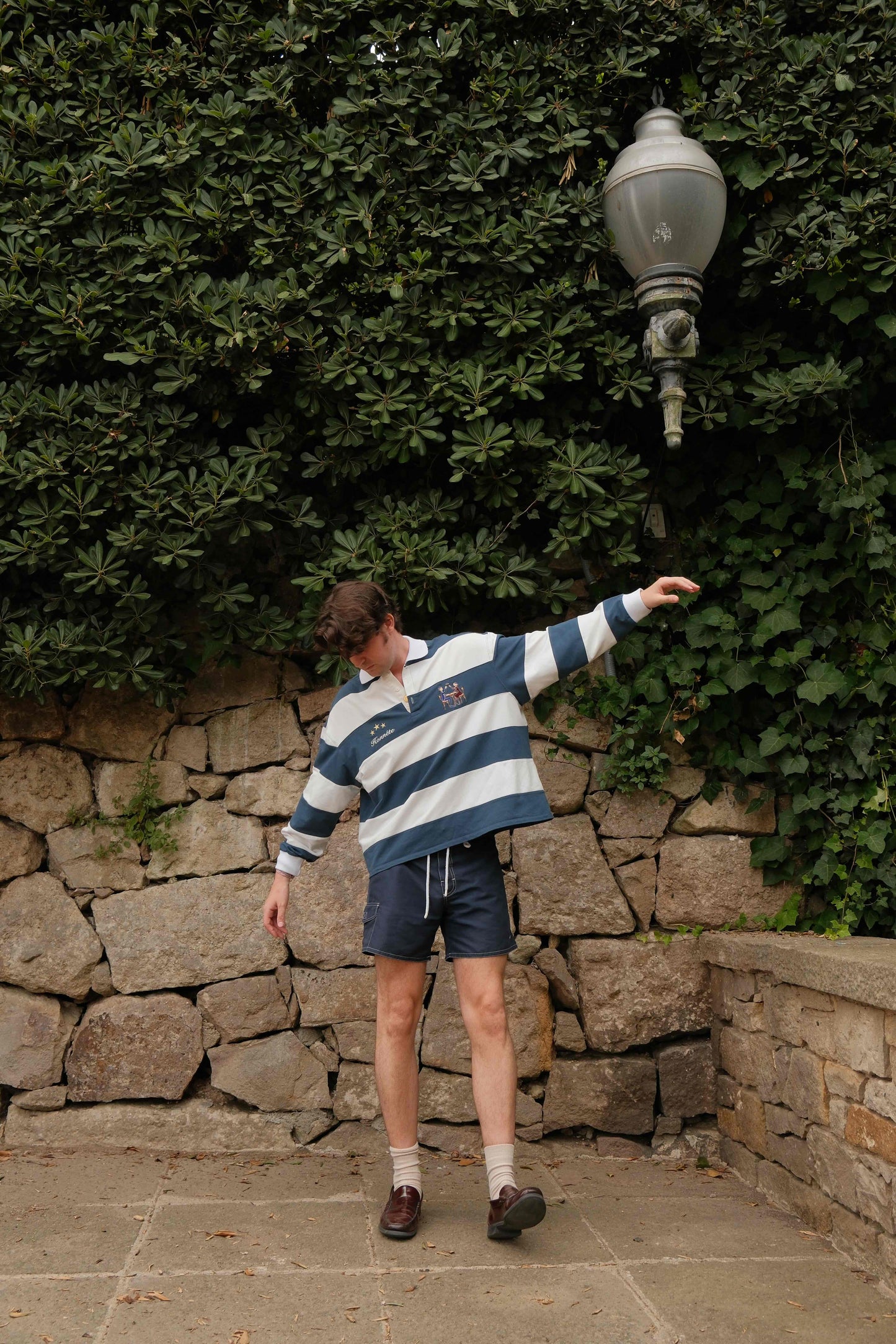Navy OG Striped Rugby Polo