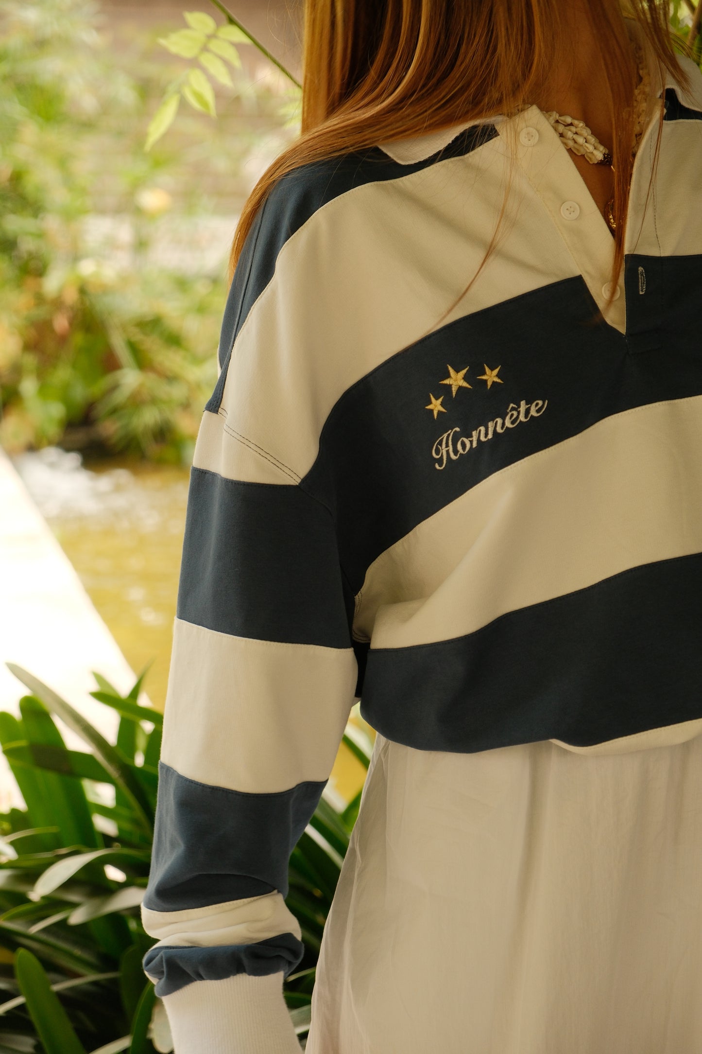 Navy OG Striped Rugby Polo