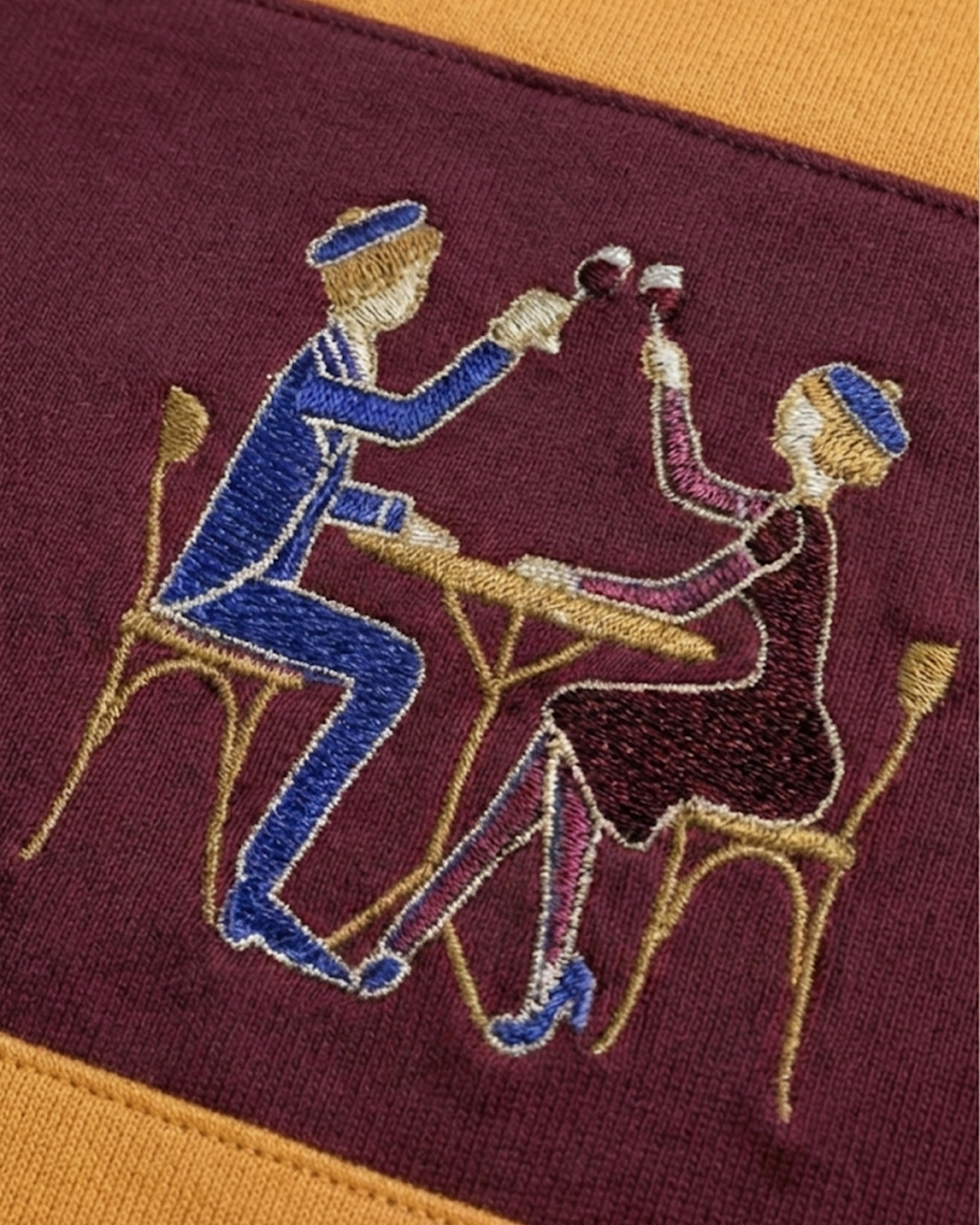 Burgundy OG Striped Rugby Polo