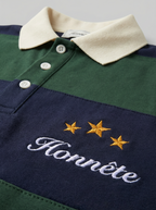 Classic Navy Striped Rugby Polo