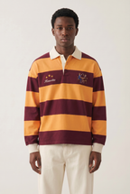 Burgundy OG Striped Rugby Polo