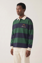 Classic Navy Striped Rugby Polo