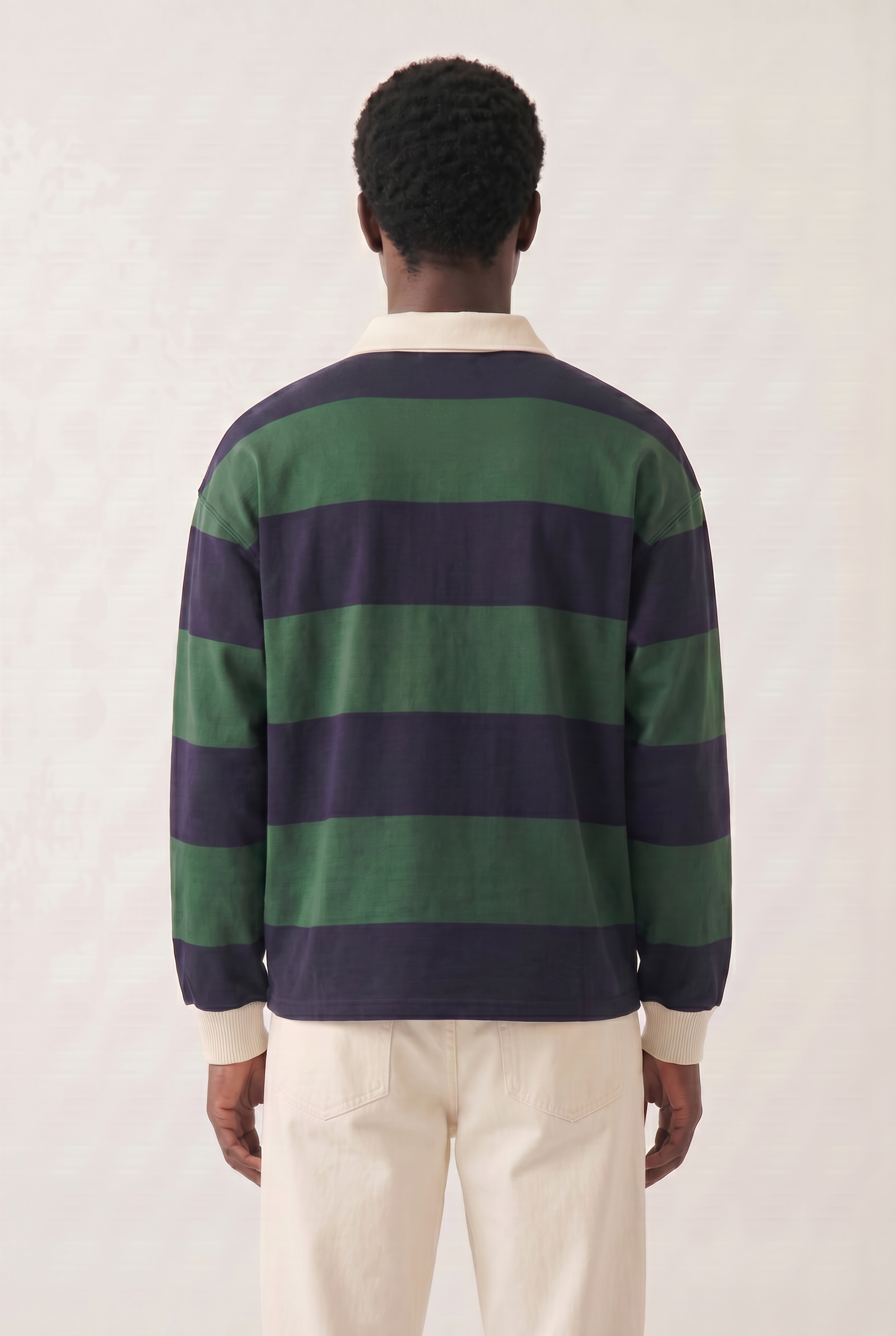Classic Navy Striped Rugby Polo