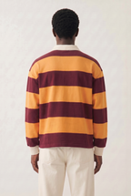 Burgundy OG Striped Rugby Polo