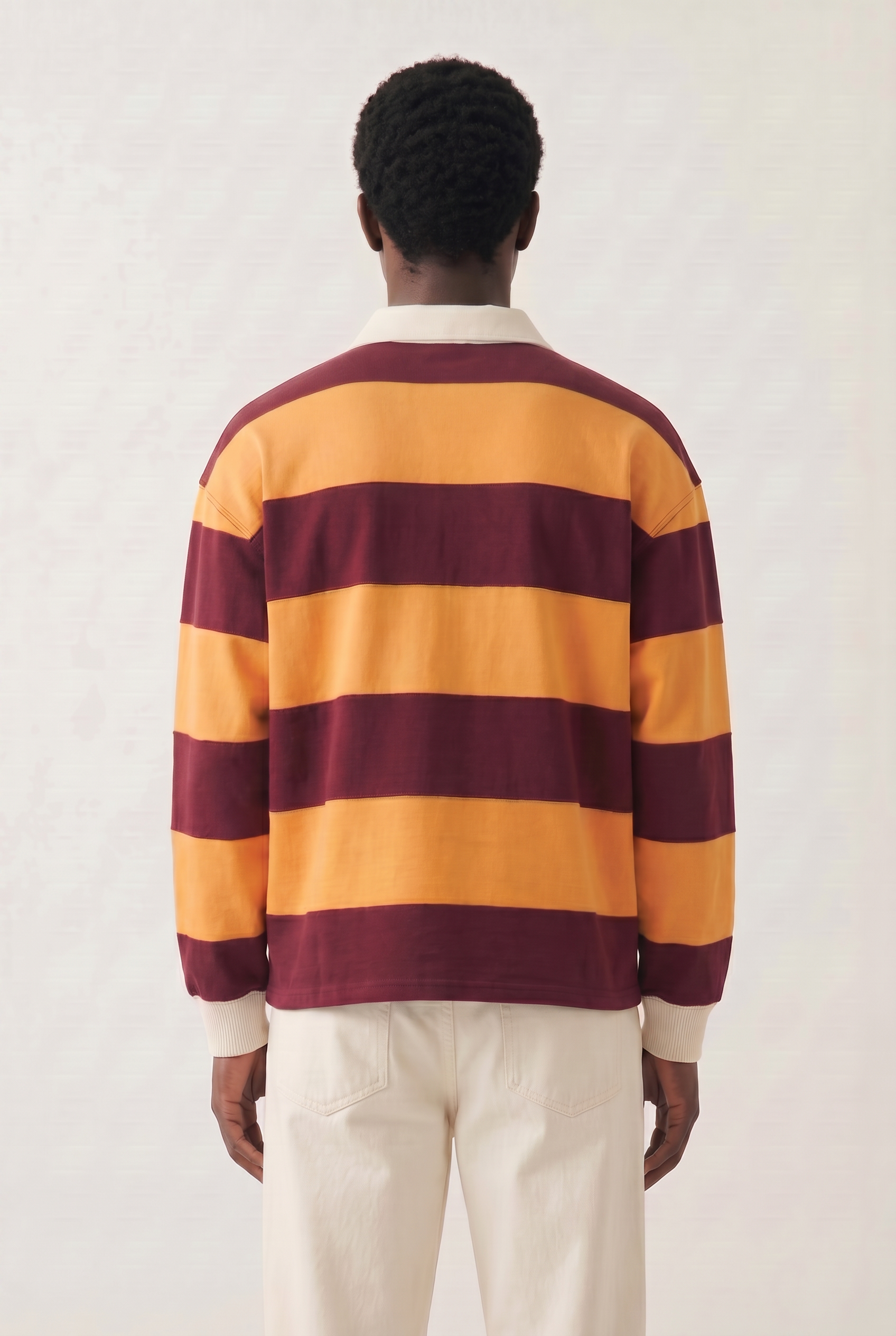Burgundy OG Striped Rugby Polo