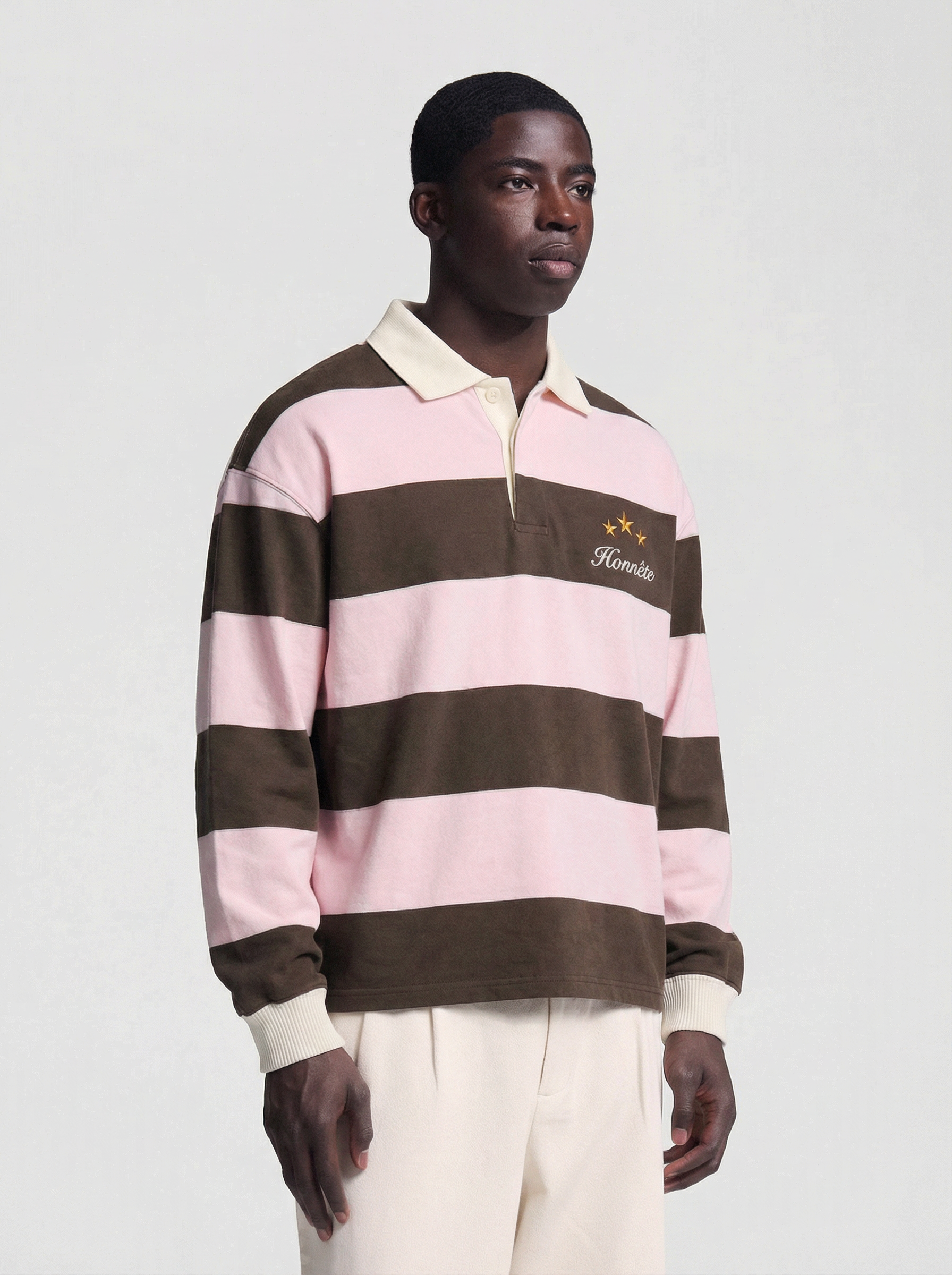 Brown Striped Rugby Polo