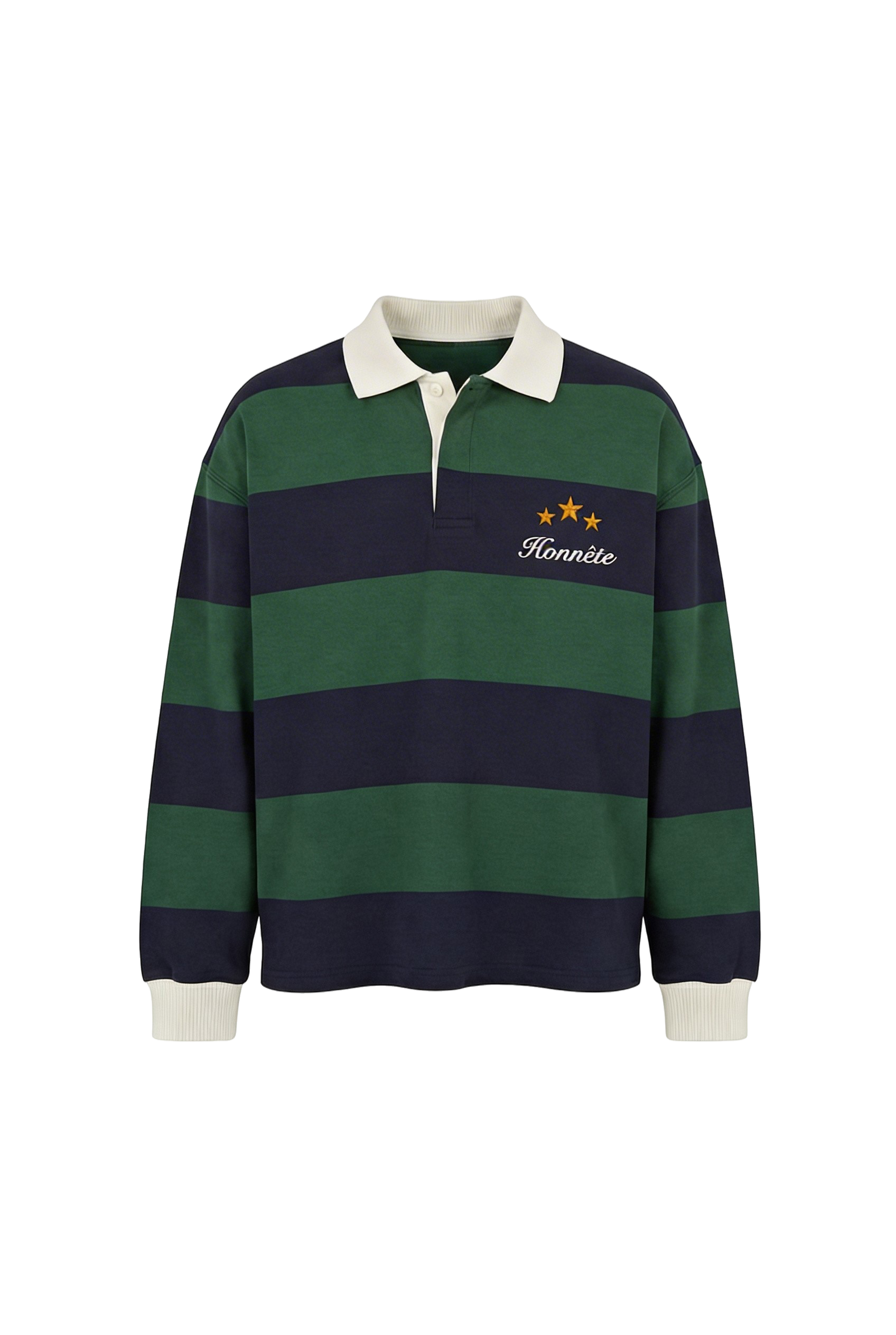 Classic Navy Striped Rugby Polo