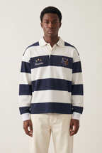 Navy OG Striped Rugby Polo